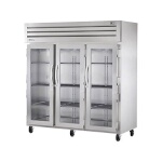 True STA3R-3G-HC - Refrigerator, three-section, (3) glass doors, stainless steel front & sides